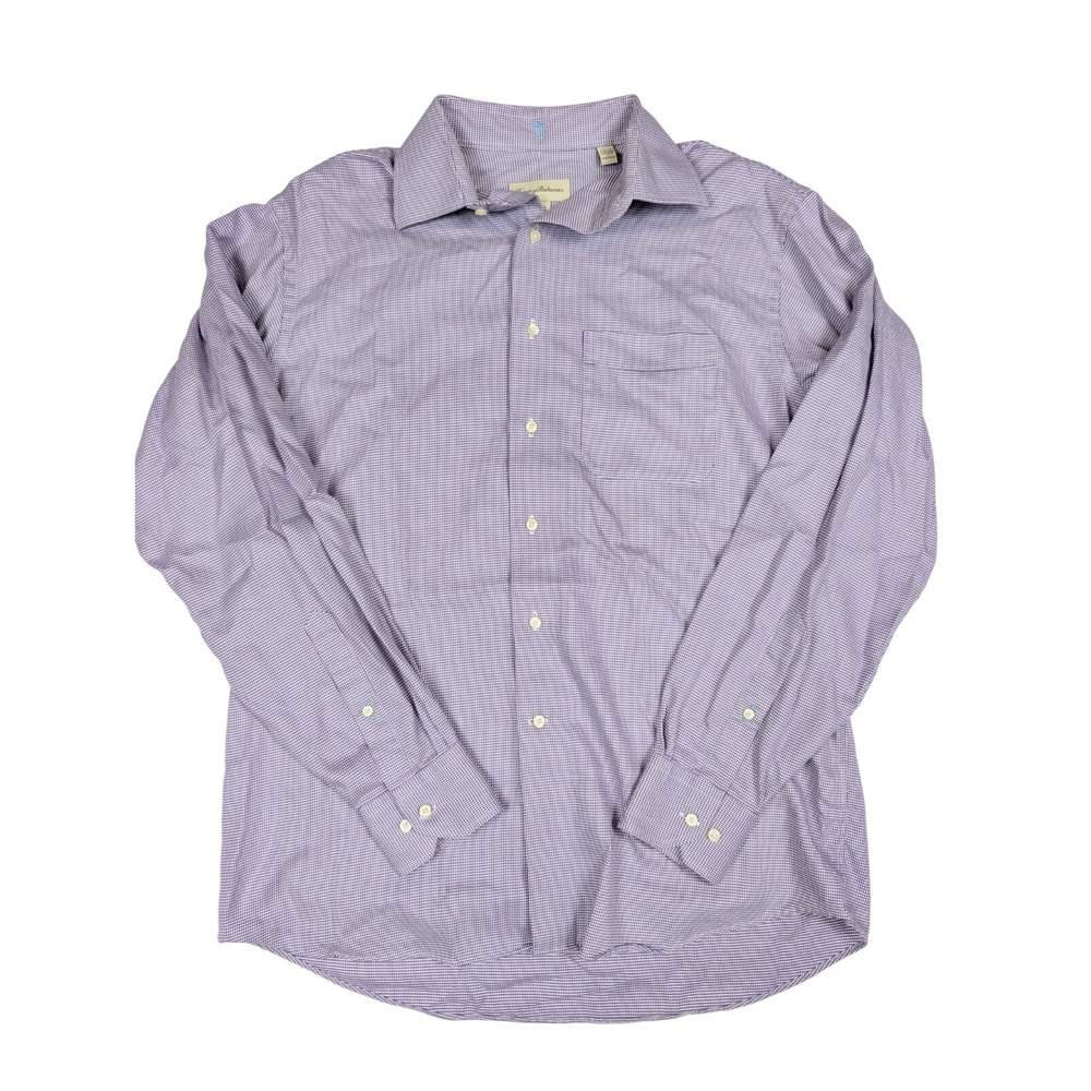 Tommy Bahama Purple Collared Long Sleeve Button Up Men's Size 15.5 34-35 - Picture 1 of 7
